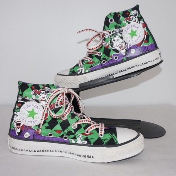 Detail Joker And Harley Quinn Converse Shoes Nomer 8