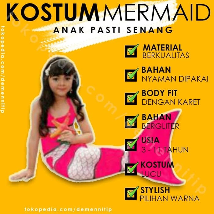 Detail Jual Baju Putri Duyung Anak Nomer 25