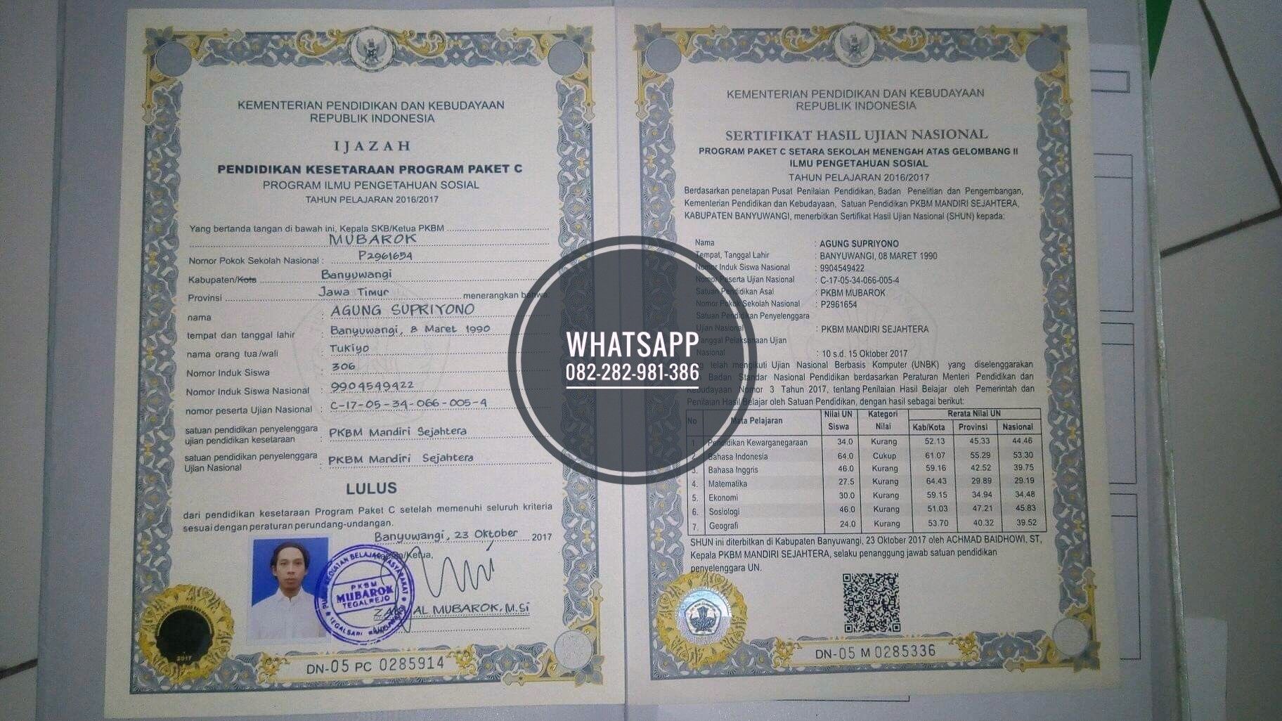 Detail Jual Blangko Ijazah Kosong Nomer 43