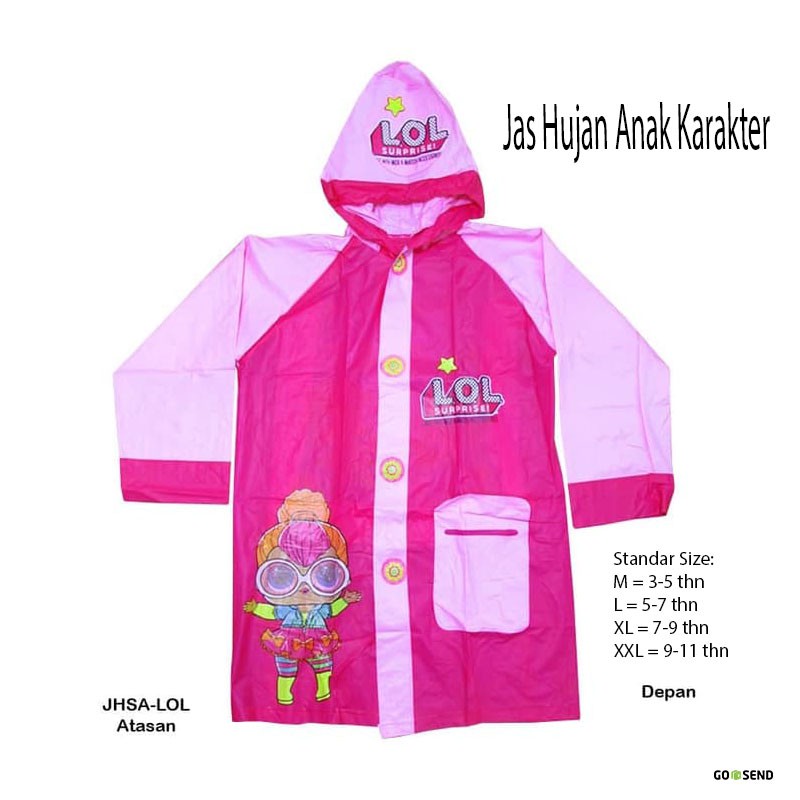 Detail Jual Jas Hujan Anak Karakter Nomer 19