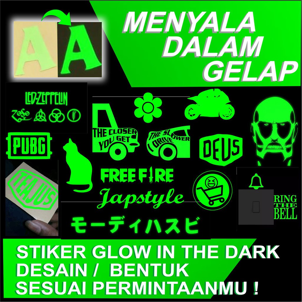 Detail Jual Stiker Glow In The Dark Nomer 14