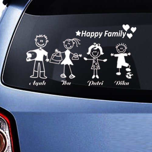 Detail Jual Stiker Mobil Happy Family Nomer 2