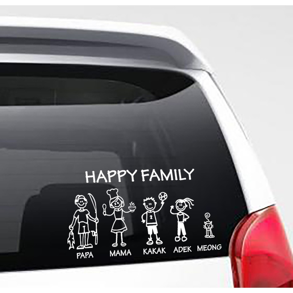 Detail Jual Stiker Mobil Happy Family Nomer 12