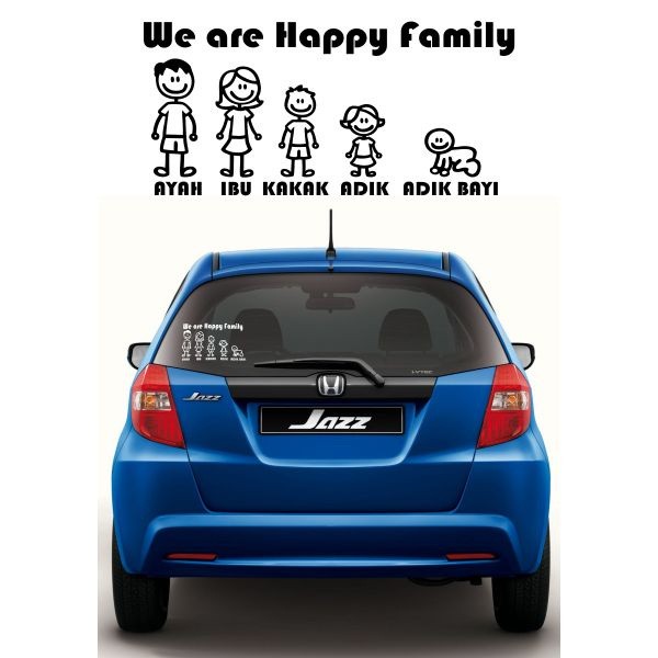 Detail Jual Stiker Mobil Happy Family Nomer 13