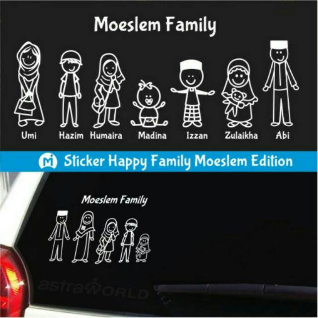 Detail Jual Stiker Mobil Happy Family Nomer 18