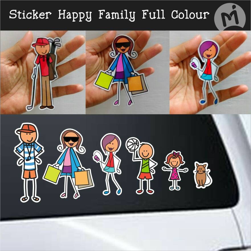 Detail Jual Stiker Mobil Happy Family Nomer 26