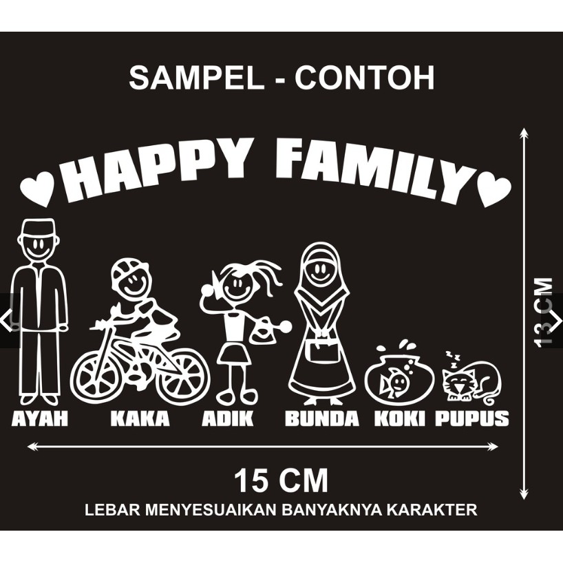 Detail Jual Stiker Mobil Happy Family Nomer 36