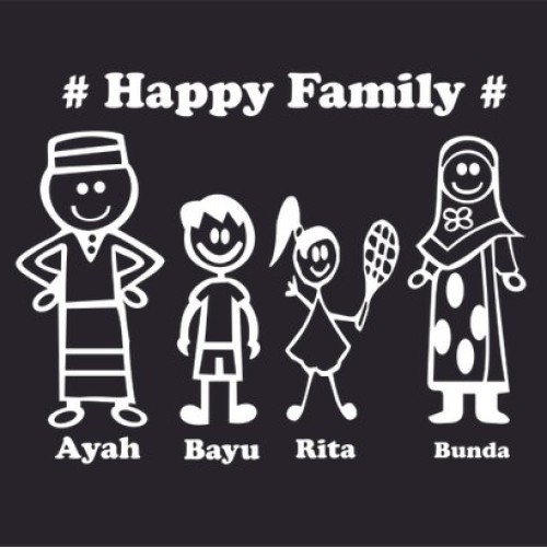 Detail Jual Stiker Mobil Happy Family Nomer 53