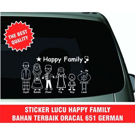 Detail Jual Stiker Mobil Happy Family Nomer 54