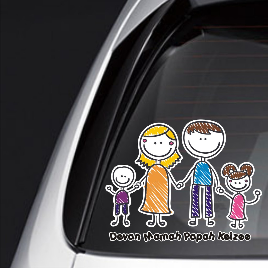 Detail Jual Stiker Mobil Happy Family Nomer 56