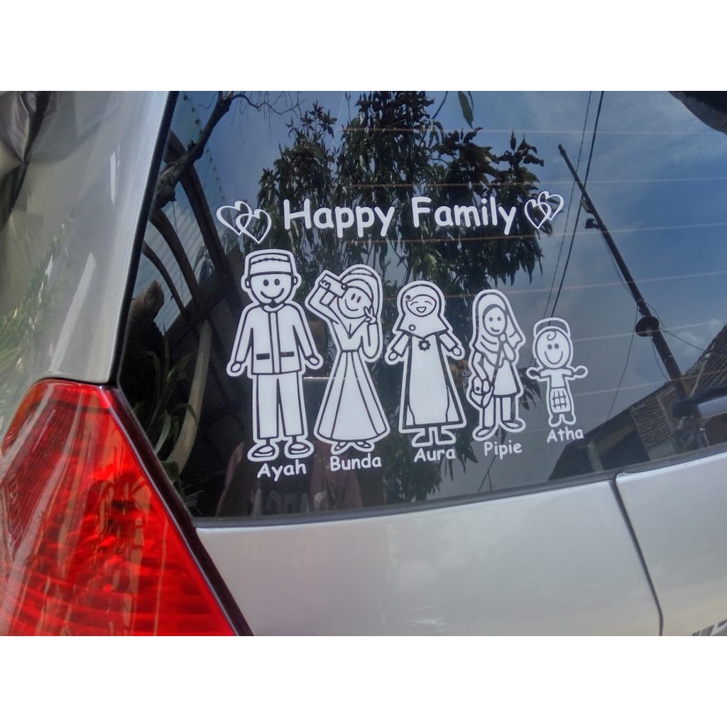 Detail Jual Stiker Mobil Happy Family Nomer 9