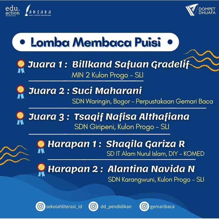 Juara 1 Lomba Baca Puisi Tingkat Nasional - KibrisPDR