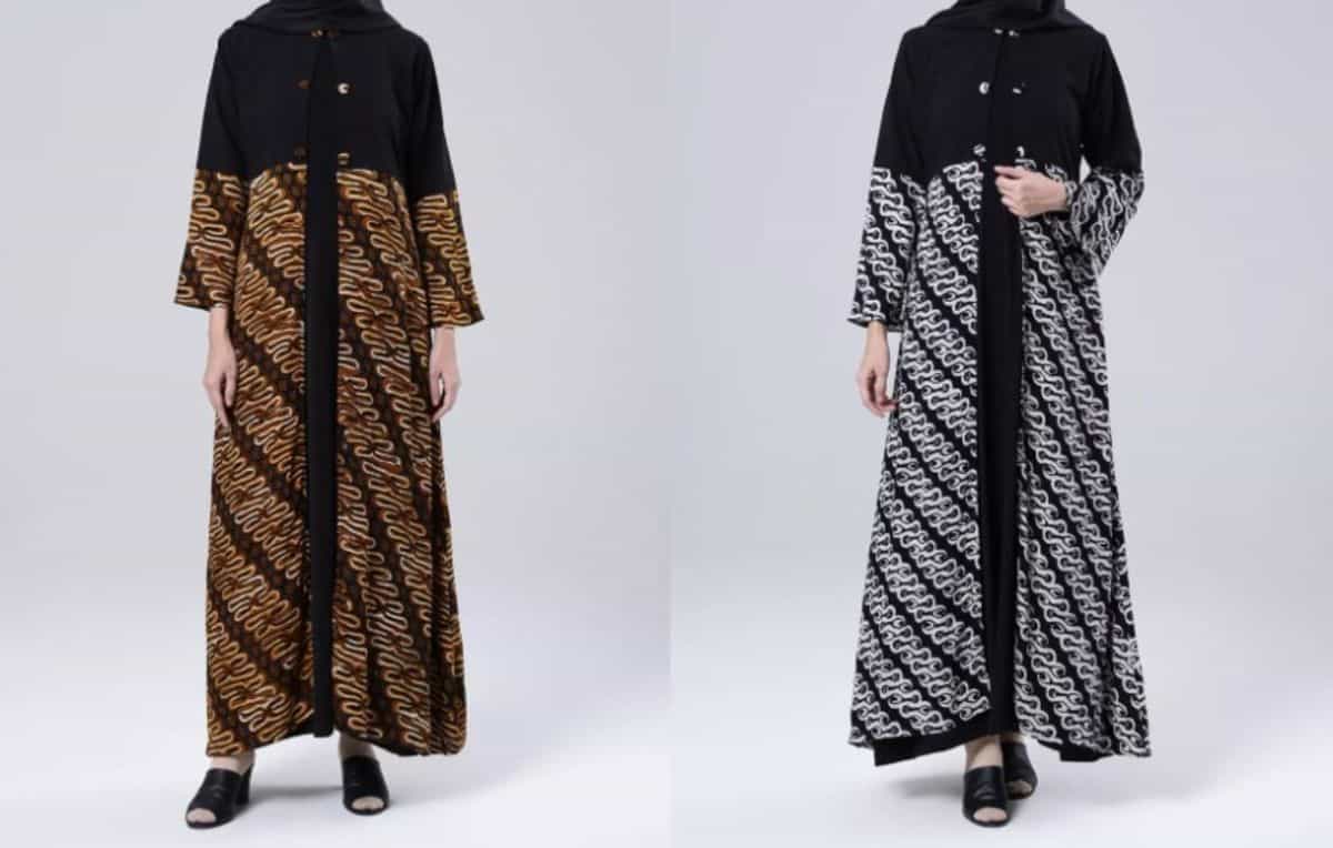 Detail Jubah Batik Kombinasi Polos Terbaru Nomer 32