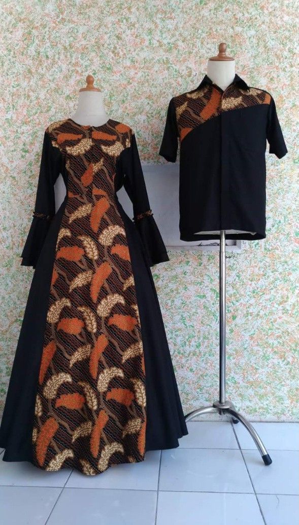 Detail Jubah Kombinasi Batik Nomer 4