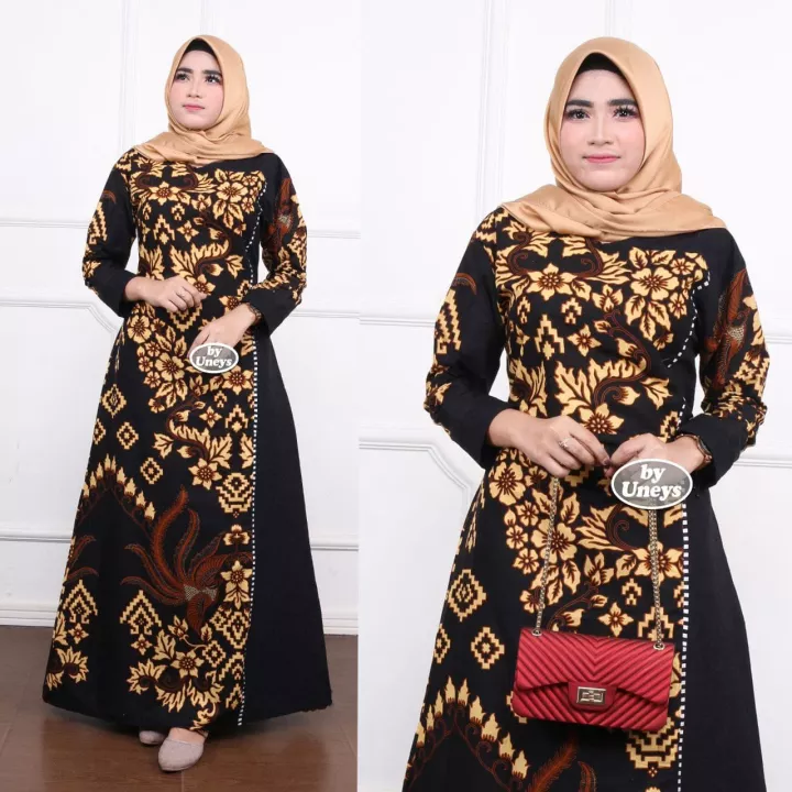 Detail Jubah Polos Kombinasi Batik Nomer 43