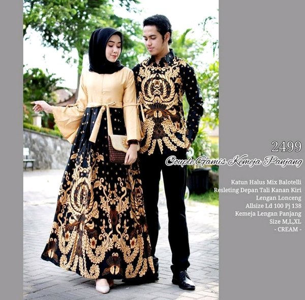 Detail Jubah Polos Kombinasi Batik Nomer 49