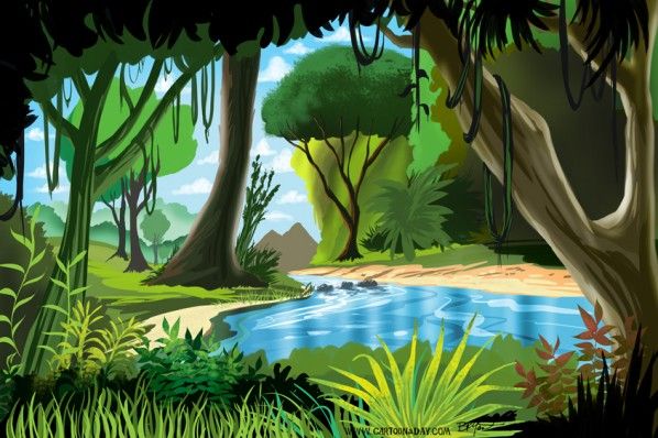 Jungle Wallpaper Cartoon - KibrisPDR