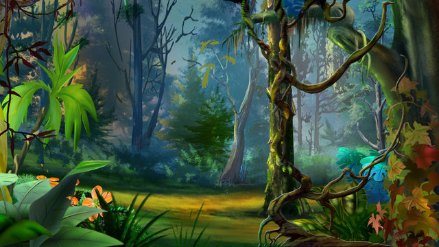 Detail Jungle Wallpaper Cartoon Nomer 54