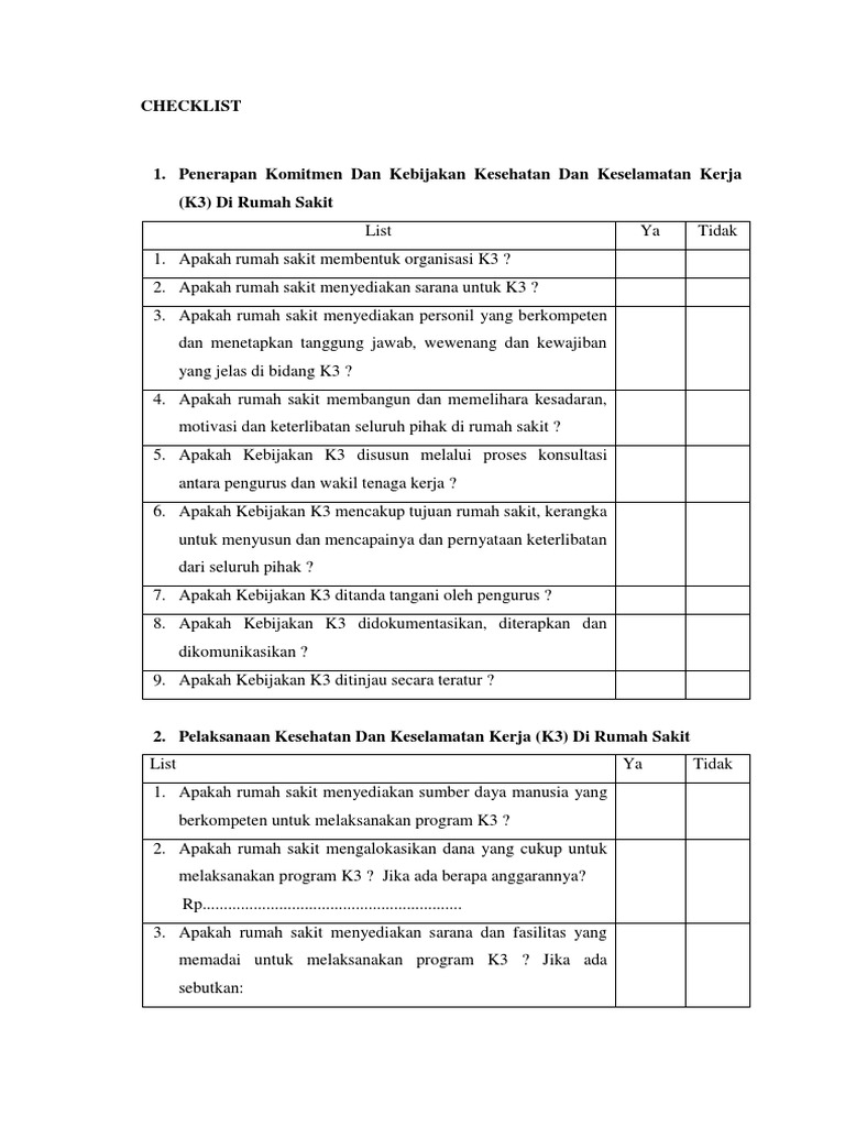 Detail K3 Rumah Sakit Nomer 50