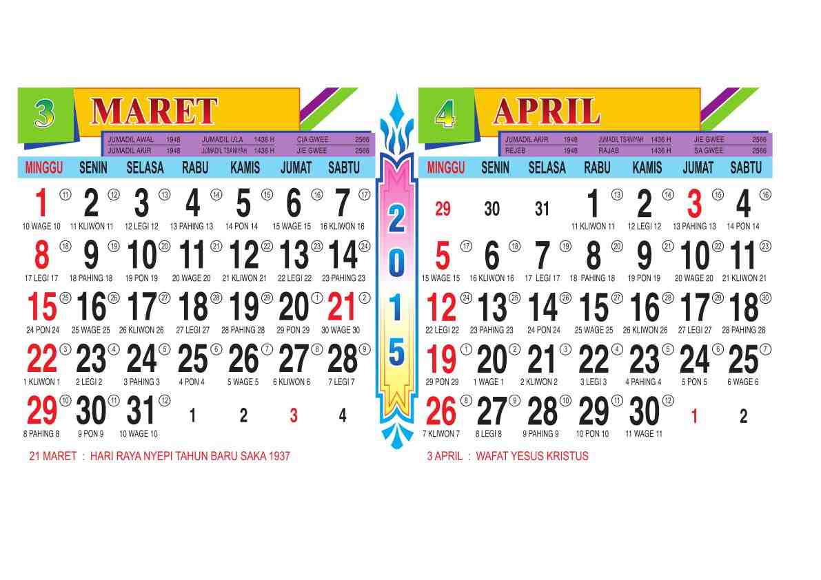 Detail Kalender 2015 Bulan Maret Nomer 7