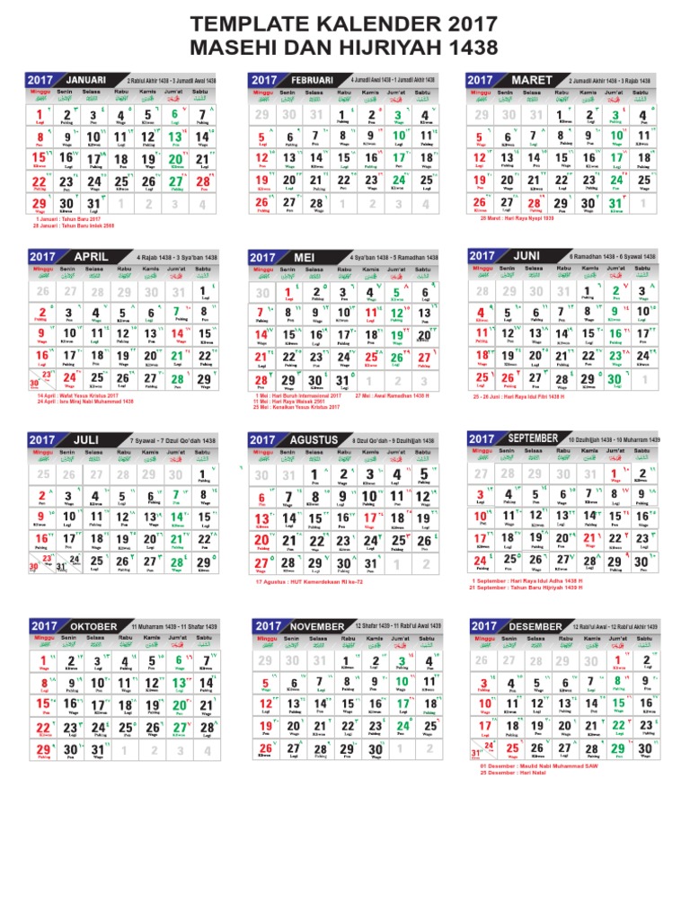 Detail Kalender 2017 Dan Tanggal Merah Nomer 10