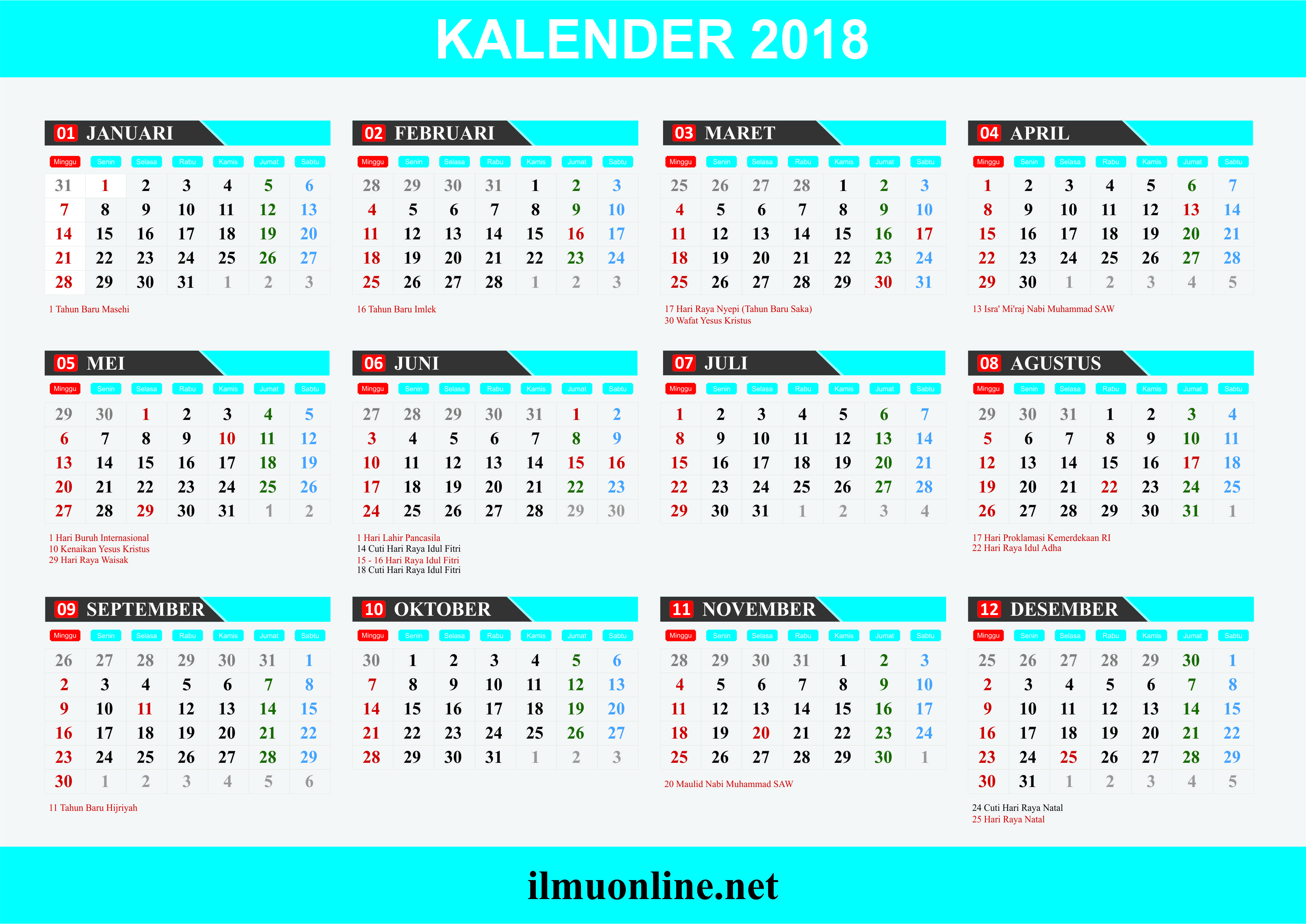 Kalender 2018 Hd - KibrisPDR