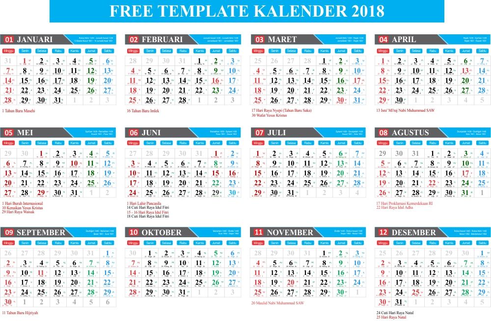 Detail Kalender 2018 Hd Nomer 13