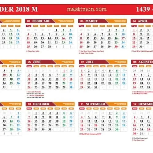 Detail Kalender 2018 Polos Nomer 18