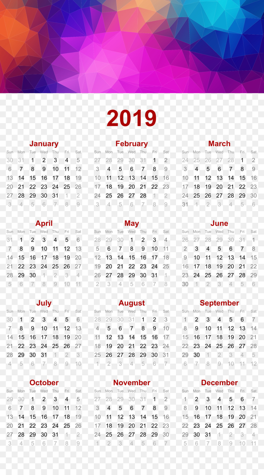 Detail Kalender 2019 Hd Nomer 26