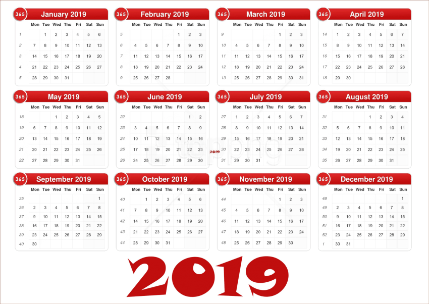 Detail Kalender 2019 Hd Nomer 5