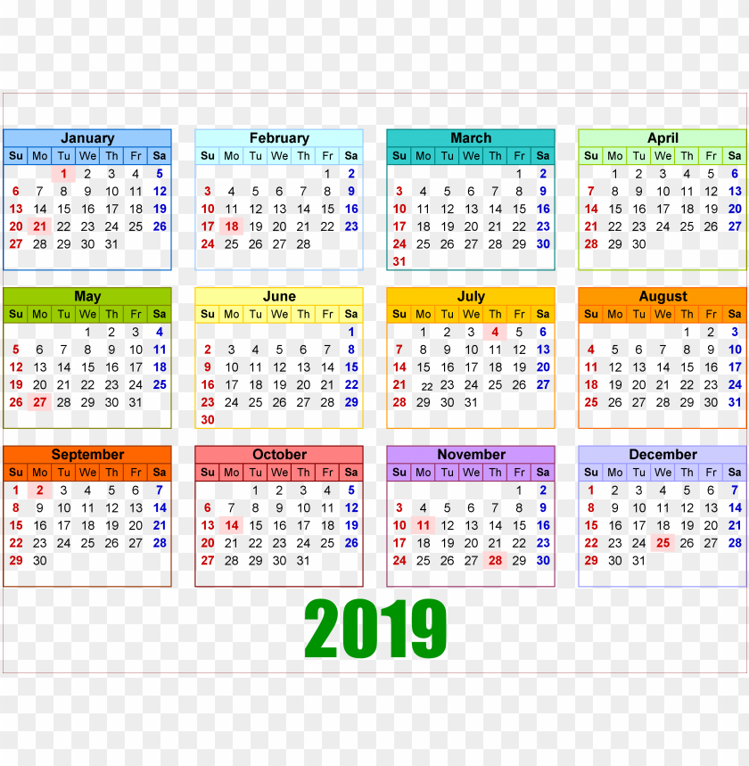Kalender 2019 Hd Png - KibrisPDR