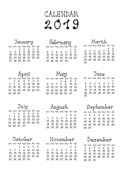 Detail Kalender 2019 Hitam Putih Nomer 17