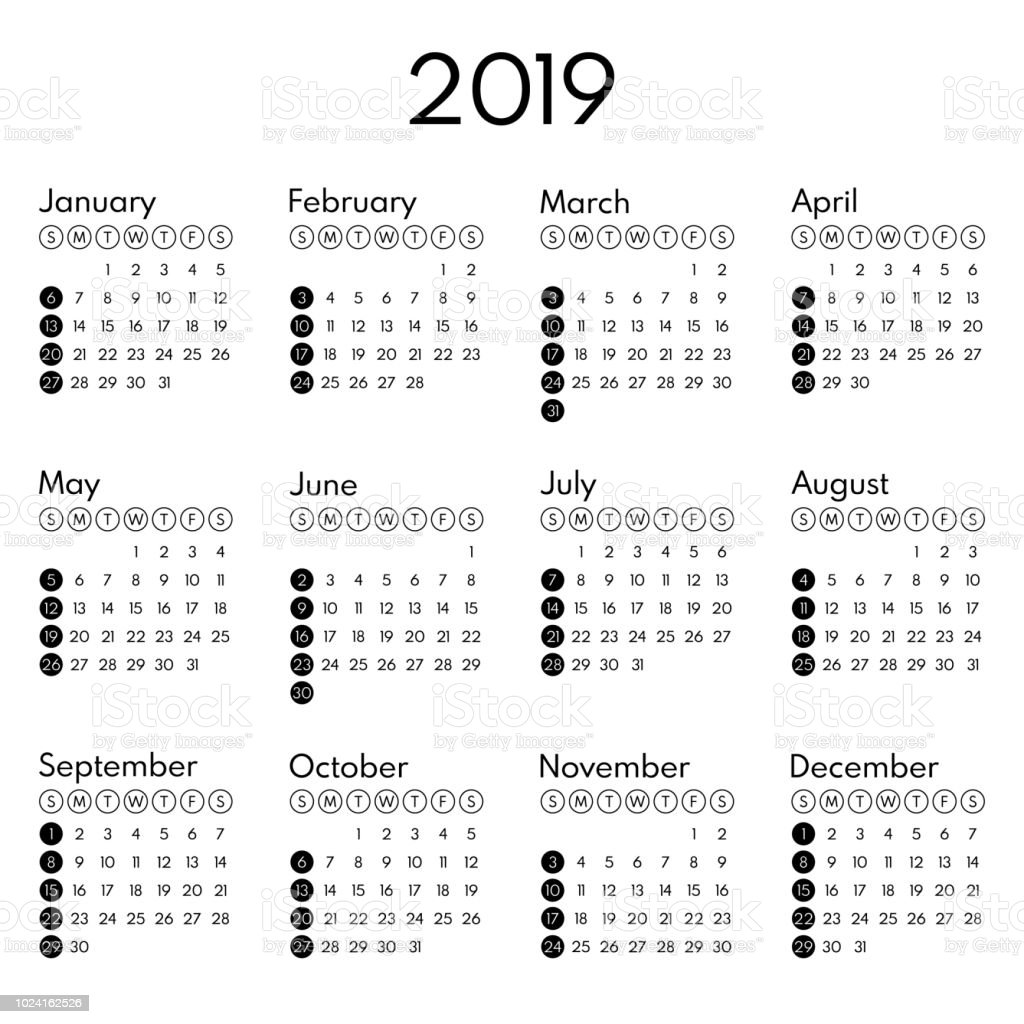 Detail Kalender 2019 Hitam Putih Nomer 3