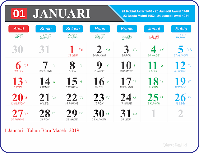 Detail Kalender 2019 Hitam Putih Nomer 27