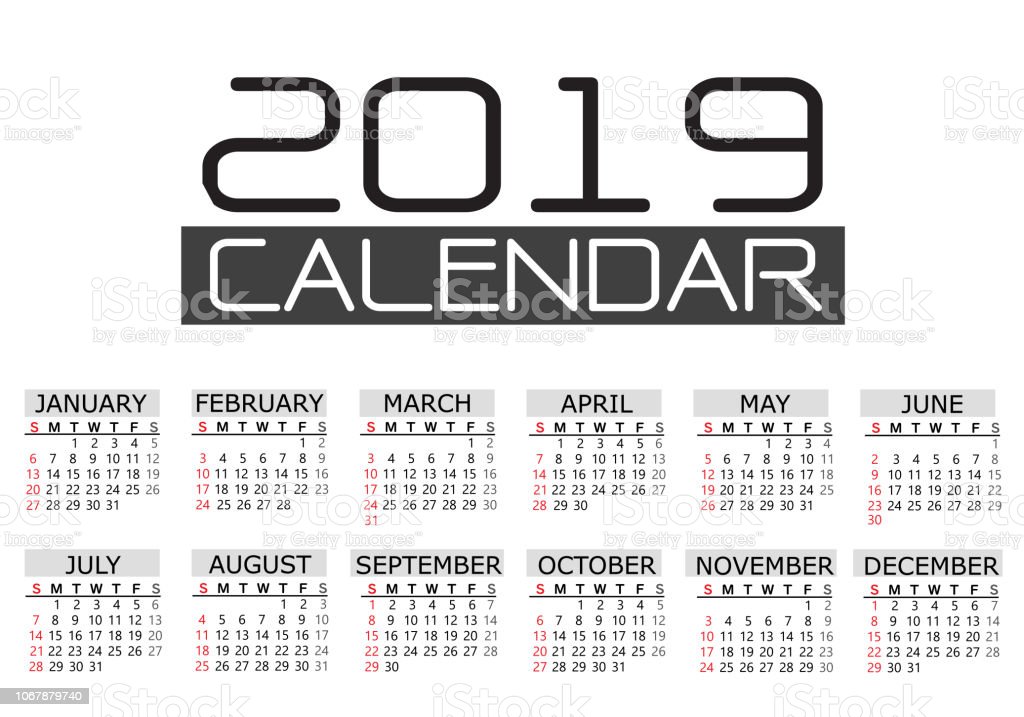 Detail Kalender 2019 Hitam Putih Nomer 5