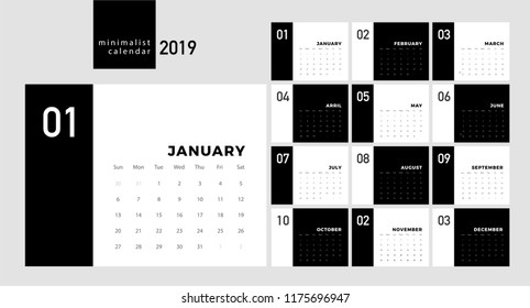 Detail Kalender 2019 Hitam Putih Nomer 52