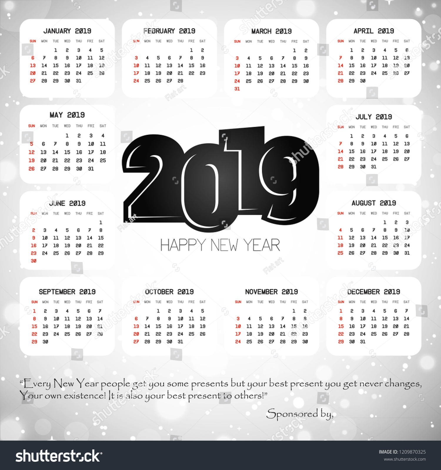 Detail Kalender 2019 Hitam Putih Nomer 53