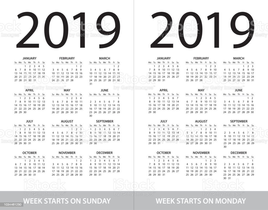 Detail Kalender 2019 Hitam Putih Nomer 8
