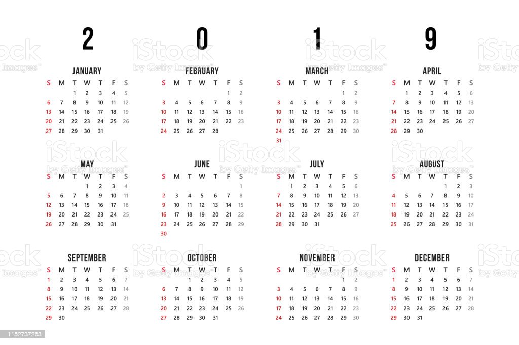 Detail Kalender 2019 Hitam Putih Nomer 9
