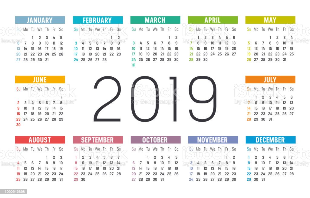 Detail Kalender 2019 Vector Free Download Nomer 12