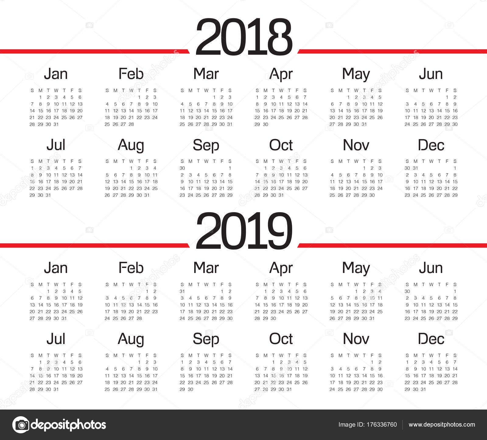 Detail Kalender 2019 Vector Free Download Nomer 23