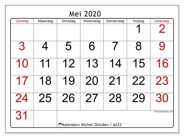 Detail Kalender 2020 Mei Nomer 21