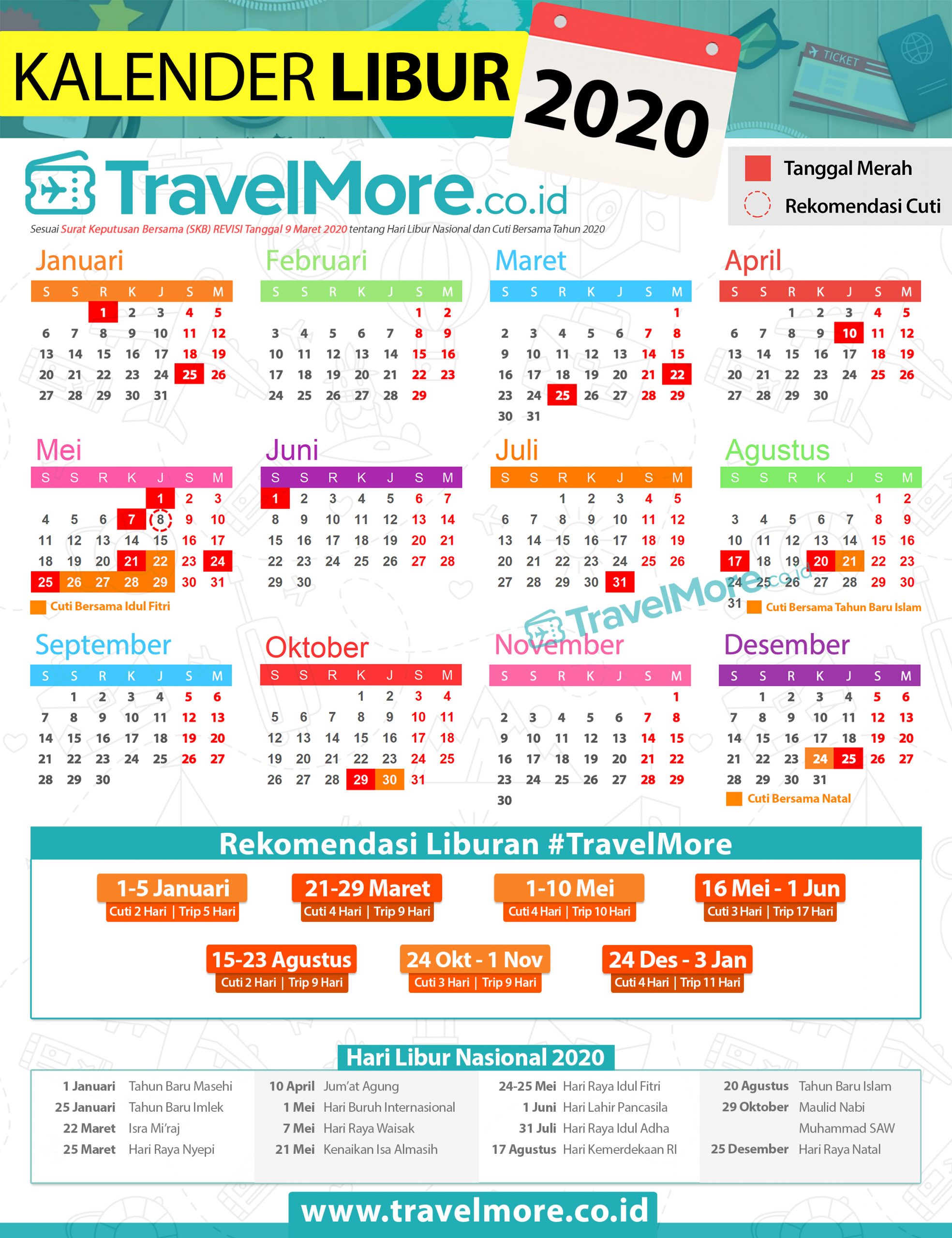 Detail Kalender 2020 Merah Semua Nomer 20