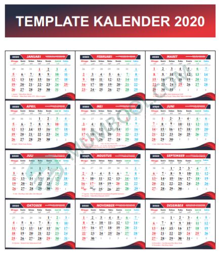 Detail Kalender 2020 Merah Semua Nomer 22