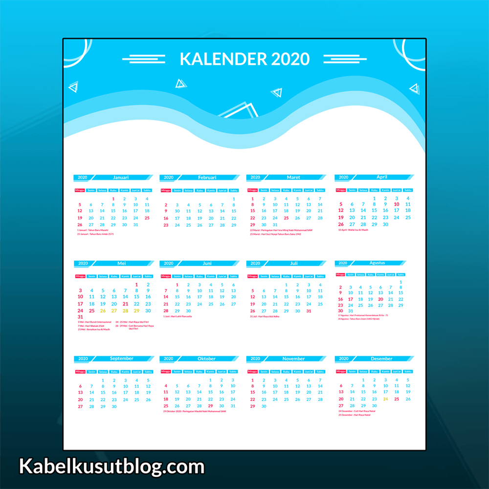 Detail Kalender 2020 Merah Semua Nomer 36