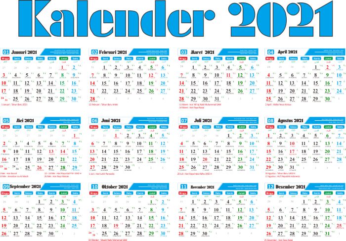 Detail Kalender 2021 High Resolution Nomer 29