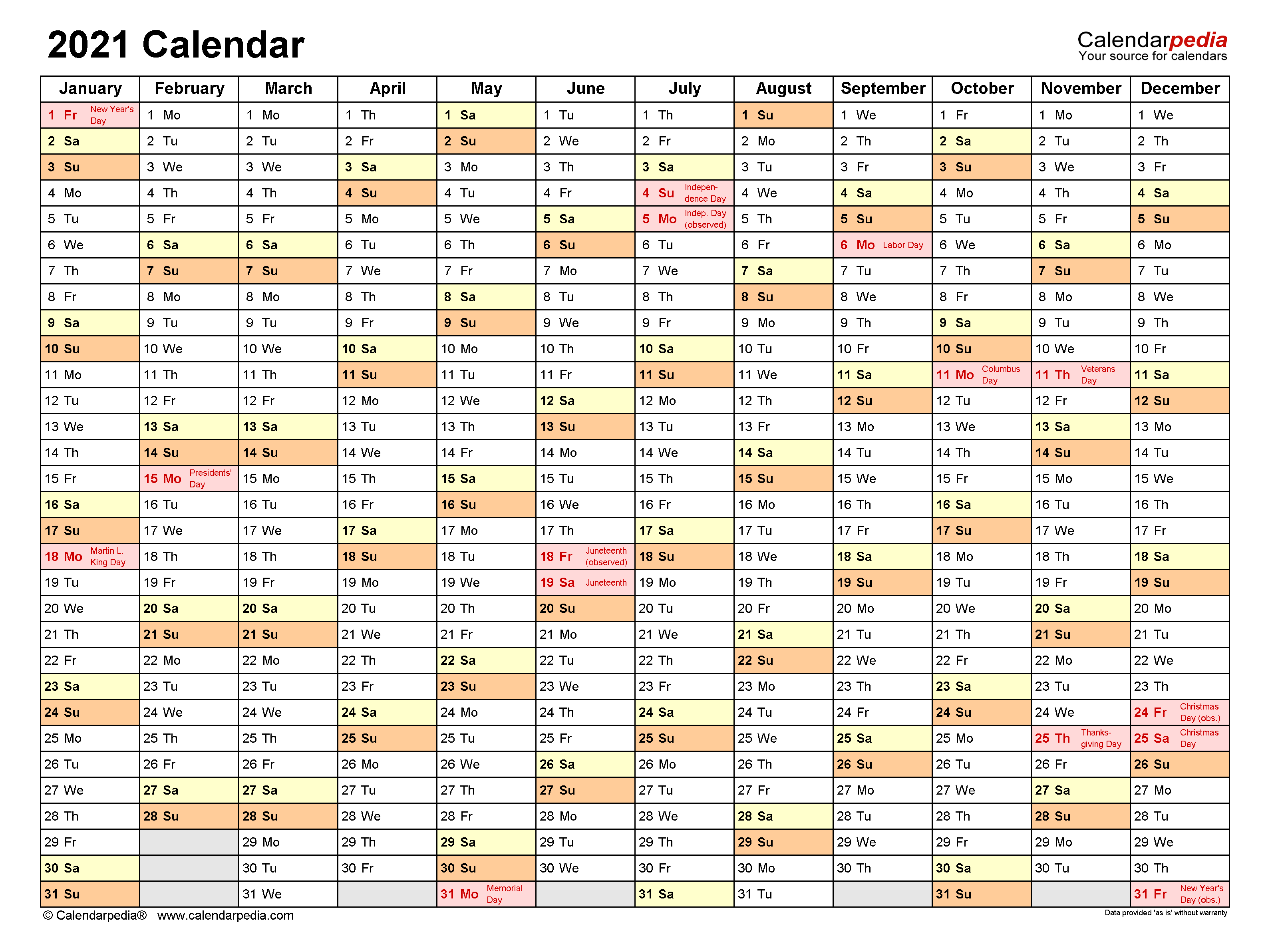 Detail Kalender 2021 Printable Nomer 42