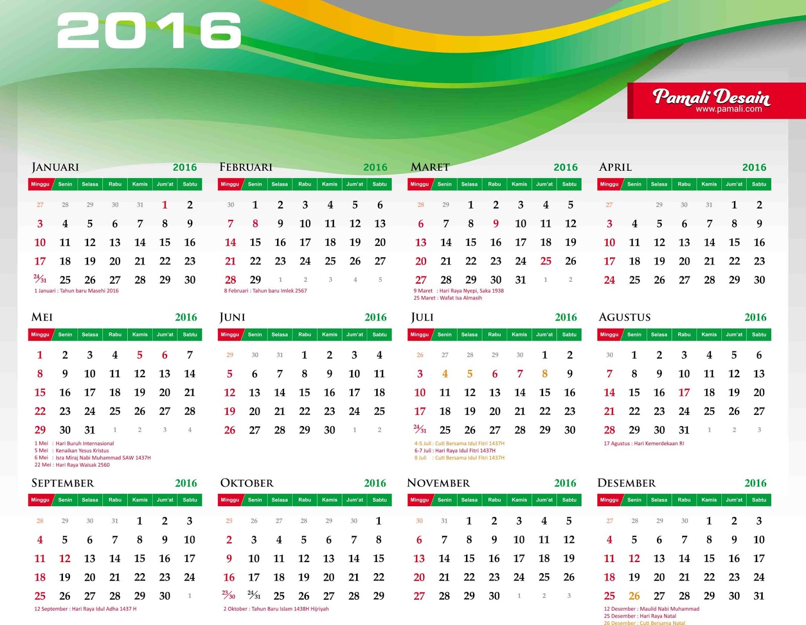 Detail Kalender Agustus 2016 Nomer 19