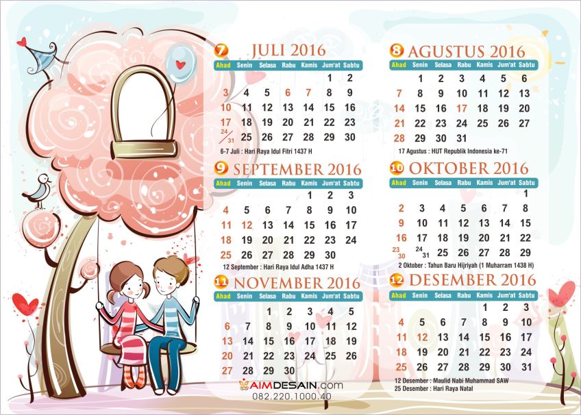 Detail Kalender Agustus 2016 Nomer 34