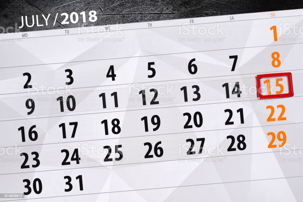 Detail Kalender Bulan Juli 2018 Nomer 22